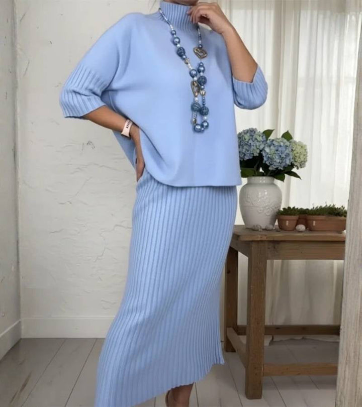 Debora | Conjunto de Punto con Falda de Canalé