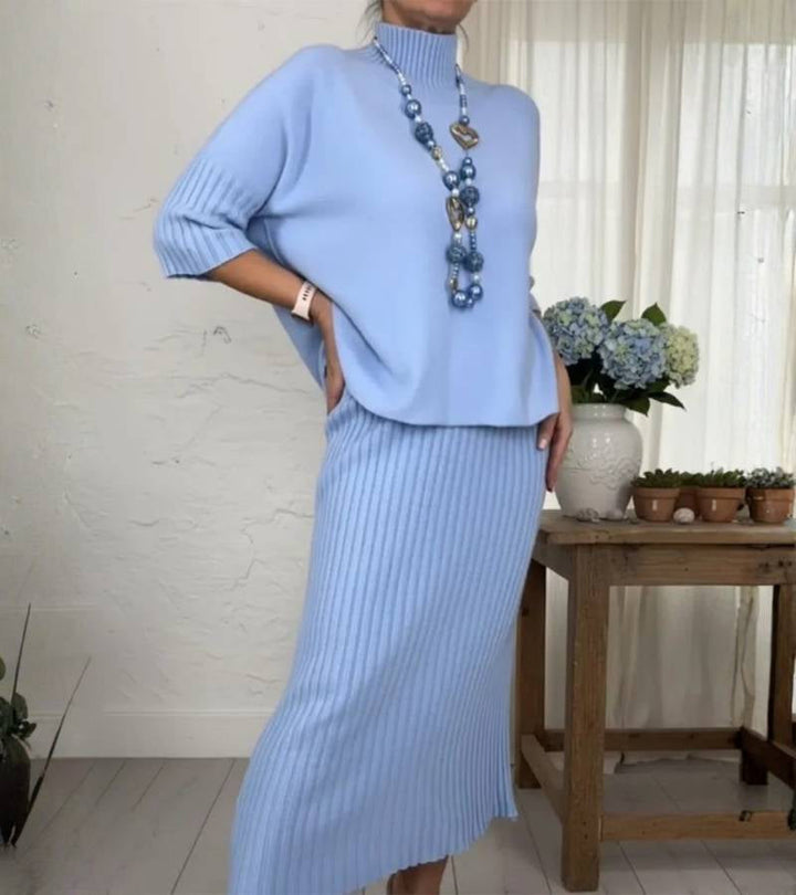 Debora | Conjunto de Punto con Falda de Canalé