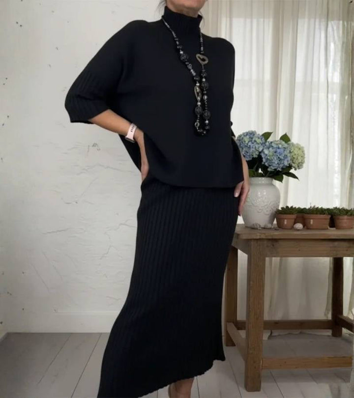 Debora | Conjunto de Punto con Falda de Canalé