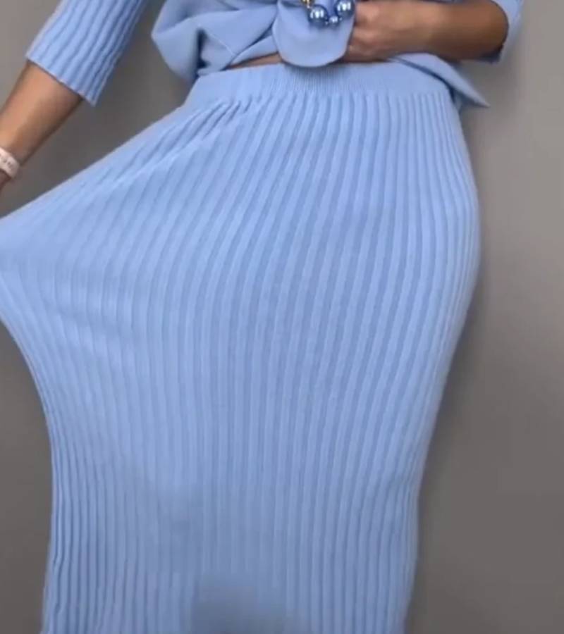 Debora | Conjunto de Punto con Falda de Canalé