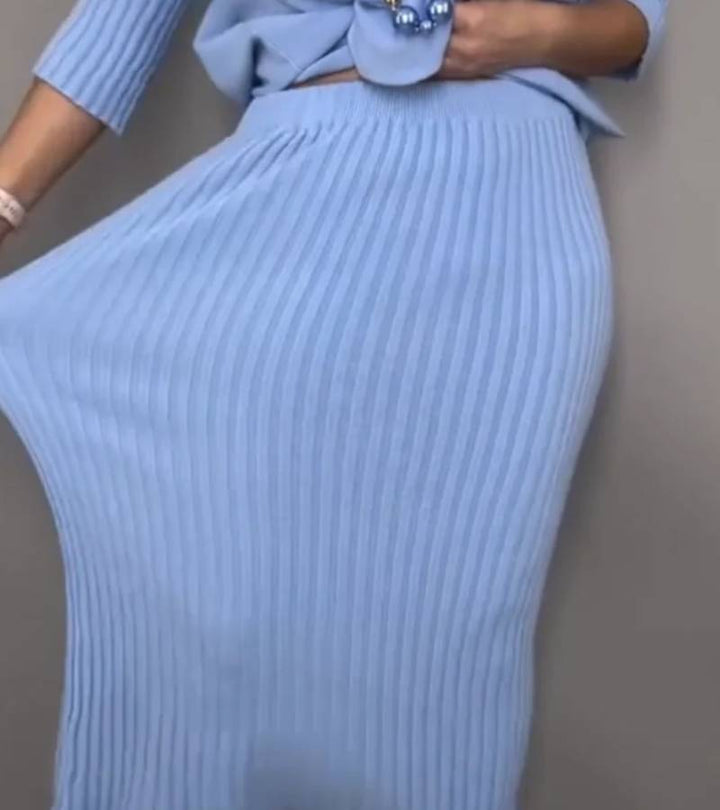 Debora | Conjunto de Punto con Falda de Canalé